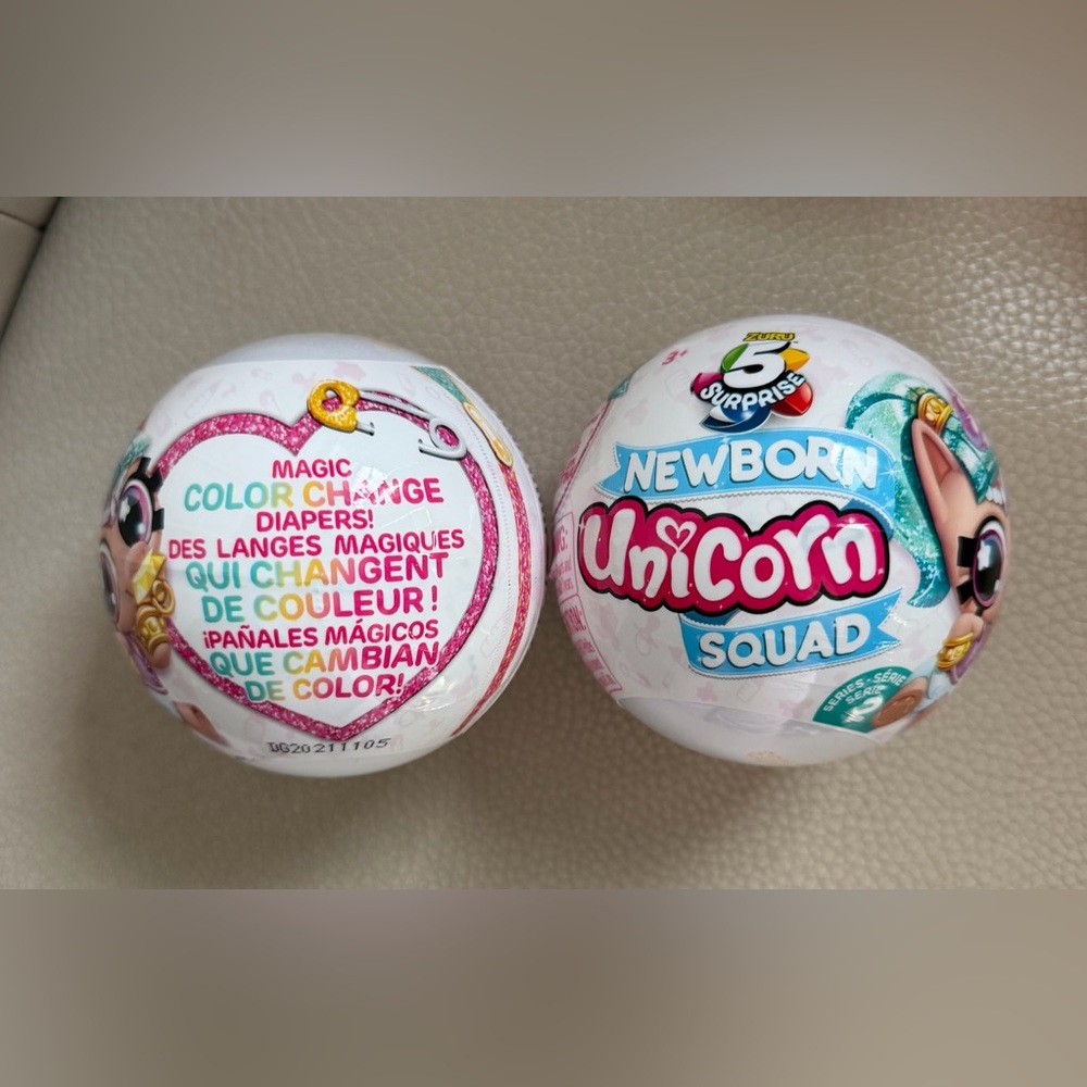 Lot Of 2 Zuru Newborn Unicorn Squad Series 2 Mystery Toy Balls.